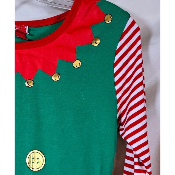 Red Elf Pajama 2 pc. Set Long Sleeve Shirt Pants Christmas Medium UNISEX Target - Picture 4 of 10